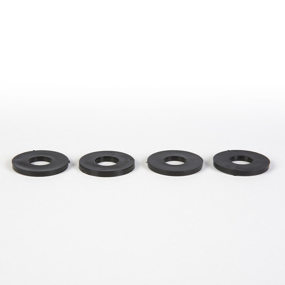 Front view of replacement plastic washers for Eames upholstered side/arm shells