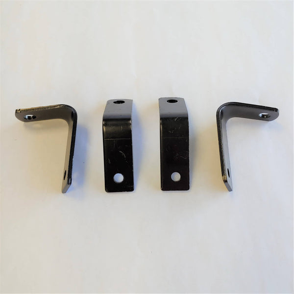 Close view of narrow mount brackets for Eames dowel base chairs