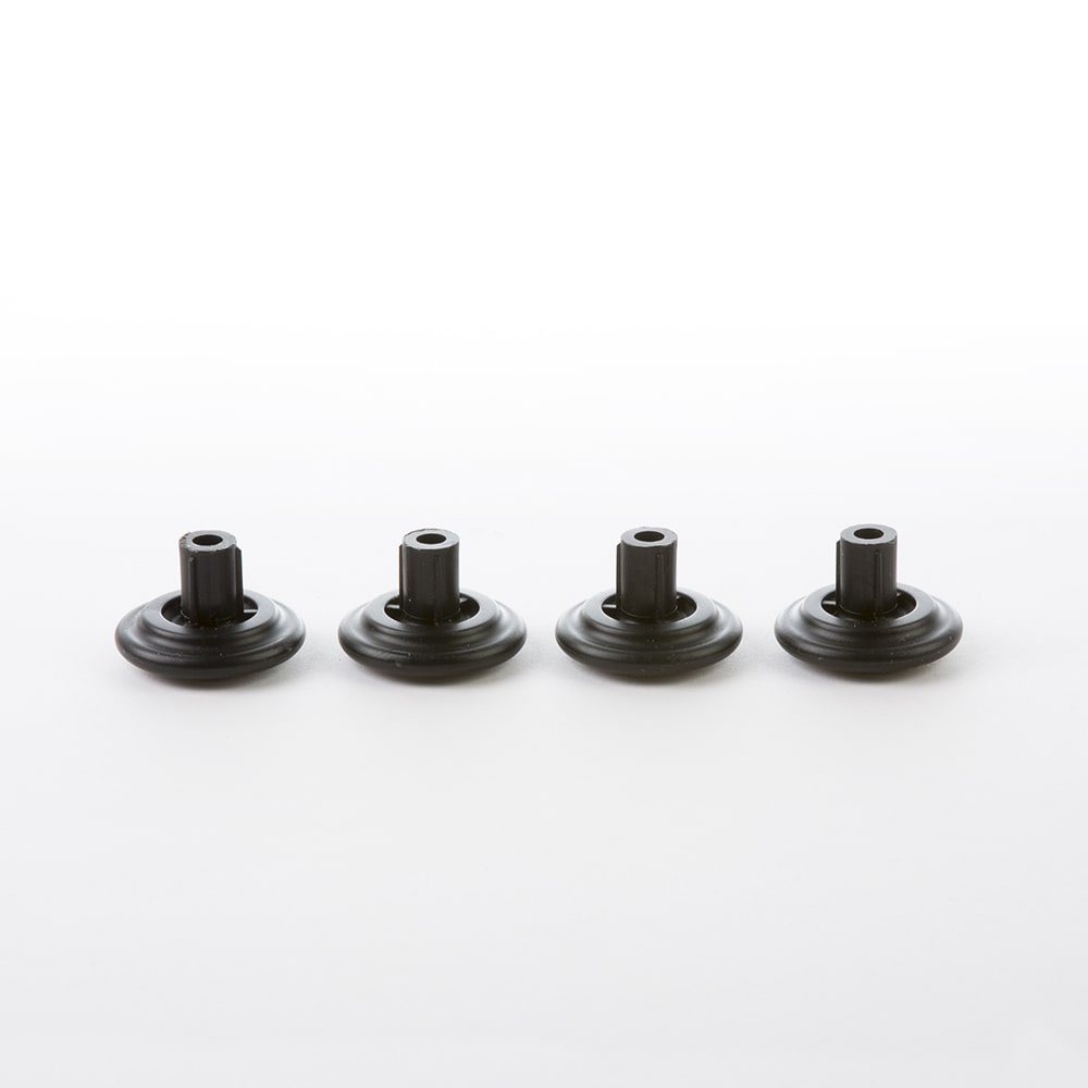 Image of full set of four black glides for Eames Office, Aluminium Lounge or Vitra Lounge Chair