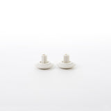 Image of pair of white glides for Eames Office, Aluminium Lounge or Vitra Lounge Chair