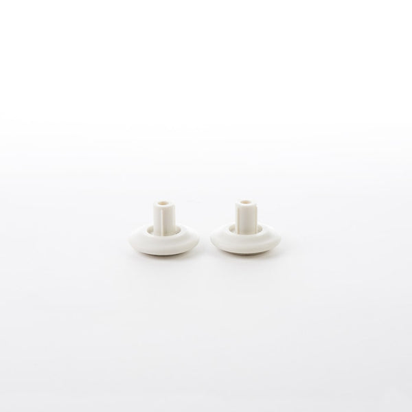 Image of pair of white glides for Eames Office, Aluminium Lounge or Vitra Lounge Chair
